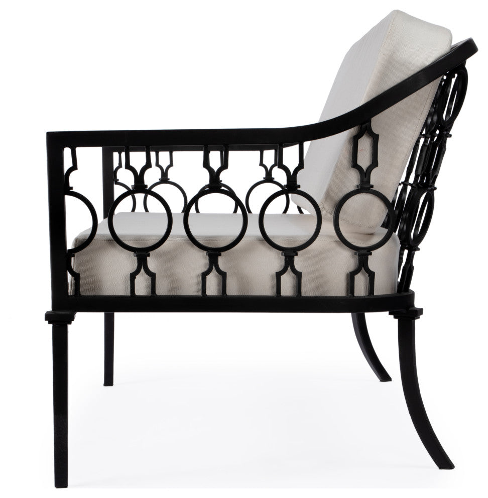 Southport Iron Upholstered Outdoor Loveseat