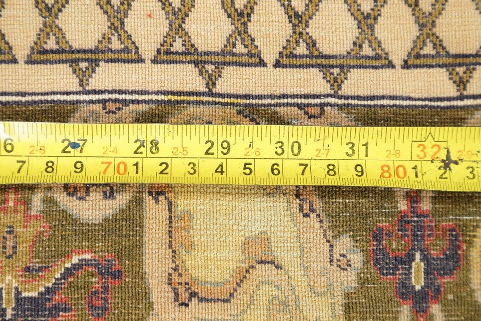 Handmade Historical 10 Moses Commandments Oriental Area Rug, Yellow, 6'8"X3'10"