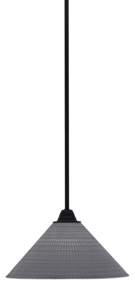 Paramount Mini Pendant, Matte Black, 12" Gray Matrix Glass