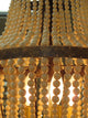 20" Iron Cream Beaded Pendant Chandelier, Romantic Pearl 4-Light Antique