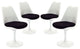 Modern Black Tulip Dining Side Chair Fabric Set of 4