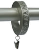 1 3/4" Greek Key Designer Curtain Rings, Pewter, Set of 14