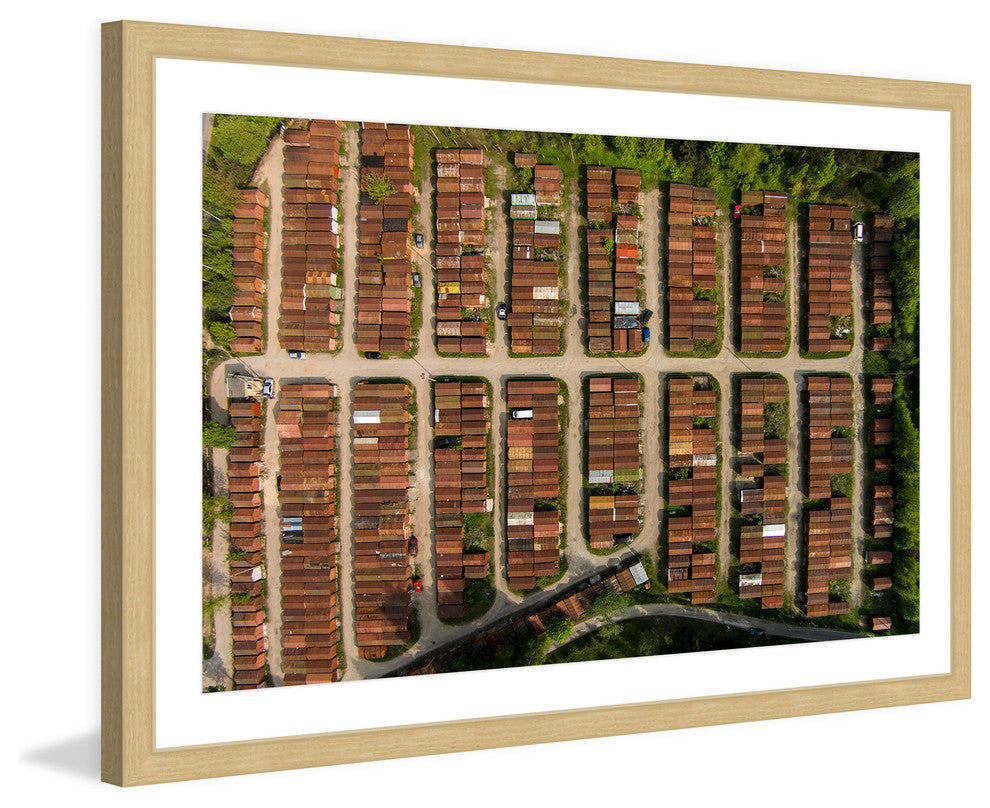 "Boxcars Rows" Framed Print by Karolis Janulis