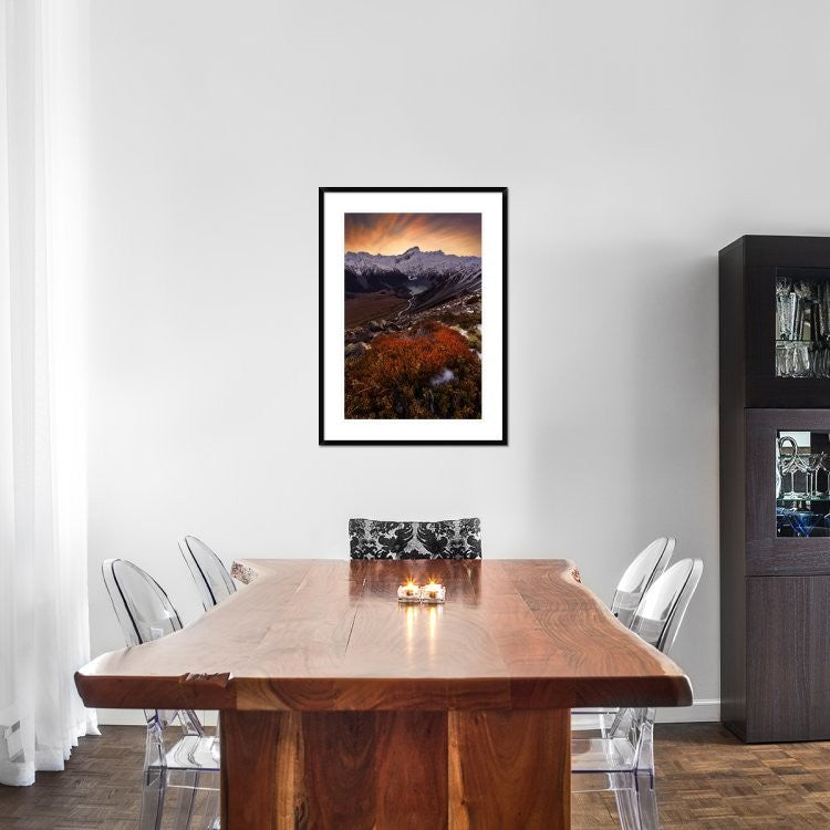 "Mount Sefton" Framed Digital Print by Yan Zhang, 28"x38"