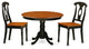 3 Pc Set With A Round Small Table And 2 Wood Dinette, Black And Cherry
