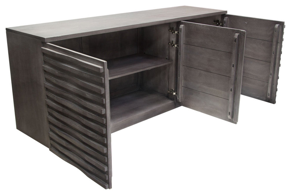 Bastille 3-Door Sideboard, Smoke Gray