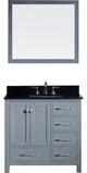 Caroline Avenue 36" Single Bathroom Vanity Set Gray, Granite Top