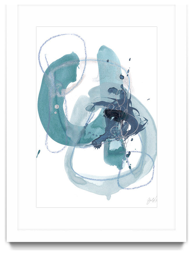 "Aqua Orbit II" Matted and Framed, 52" x 36"
