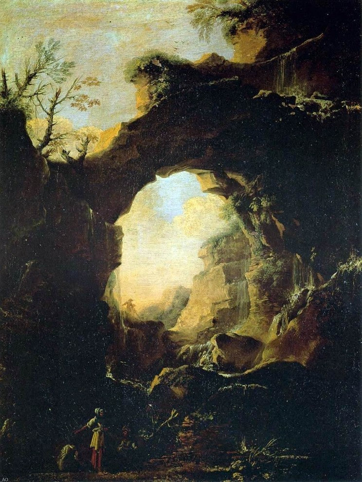 Salvator Rosa Grotto With Cascades Wall Decal