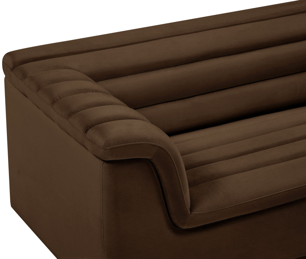 Cascade Upholstered Set, Brown, Velvet, Loveseat