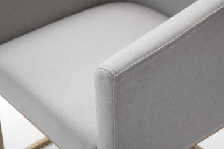 Modrest Yukon Modern Light Grey Fabric + Antique Brass Dining Chair