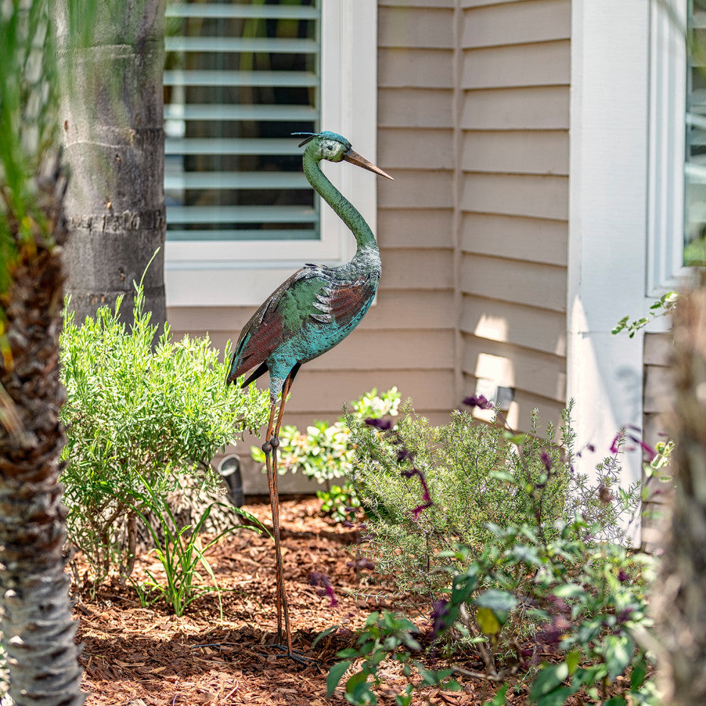 Alpine Crane Stake Statue, 40" Tall