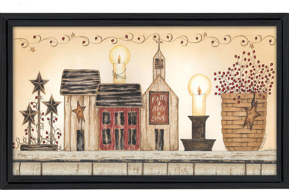 "Faith Hope and Love" By Linda Spivey, Printed Wall Art, Black Frame