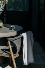Italian Luna Cashmere Throw, Light Gray