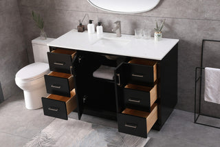 54" SIngle Bathroom Vanity, Black