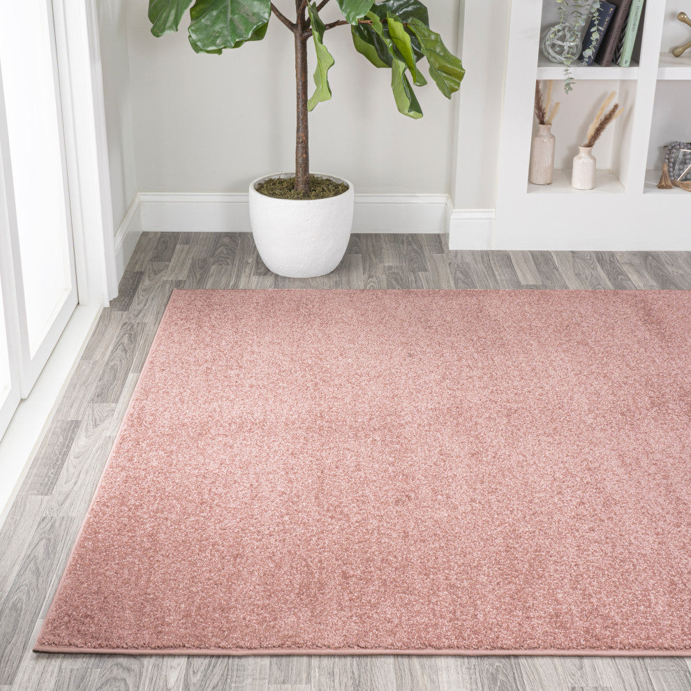 Haze Solid Low-Pile Runner Rug, Pink, 5 X 8