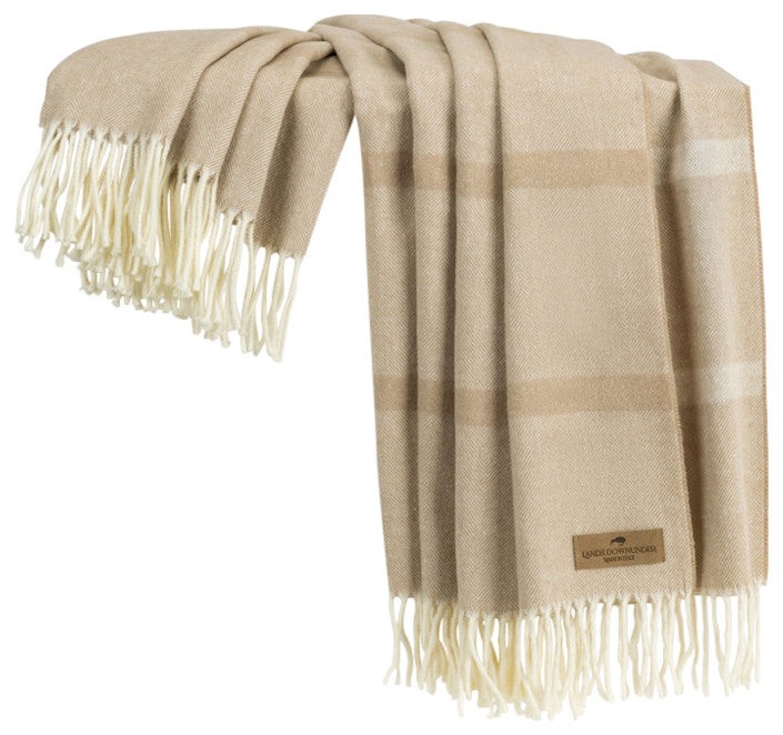 Montauk Stripe Herringbone Throw, Dune