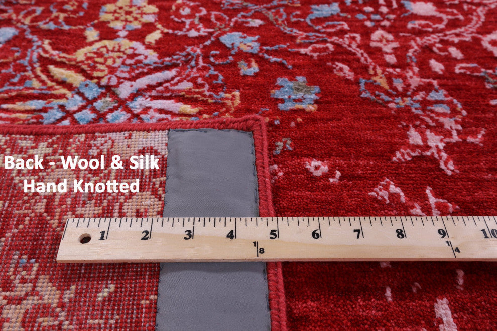 7' 10" X 10' 5" Wool & Silk Modern Handmade Rug - Q14899