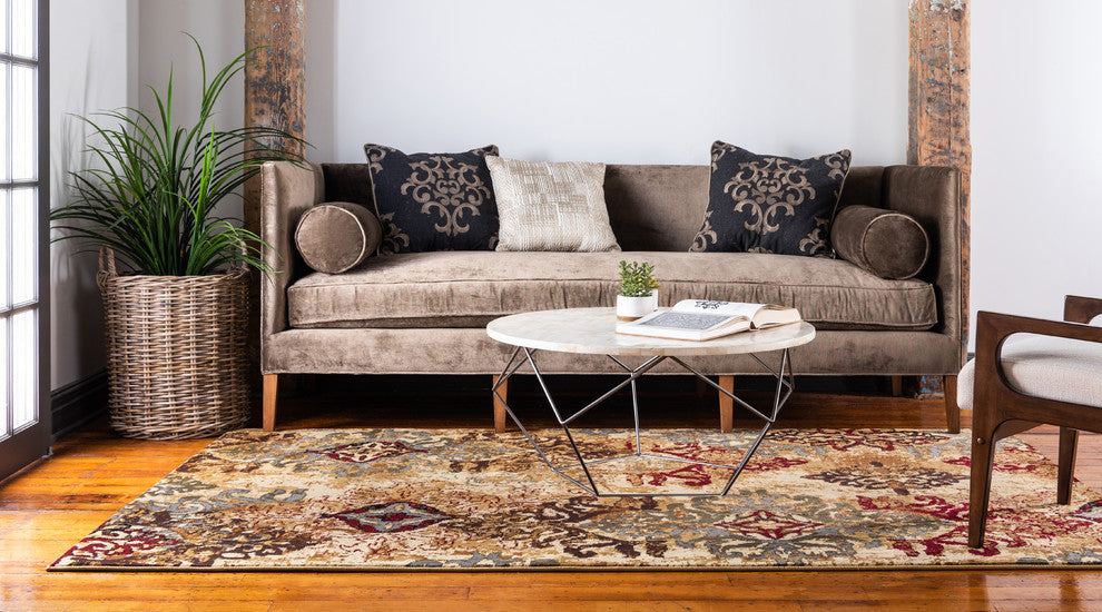 Unique Loom Beige Barista Congencis 4' 0 x 6' 0 Area Rug