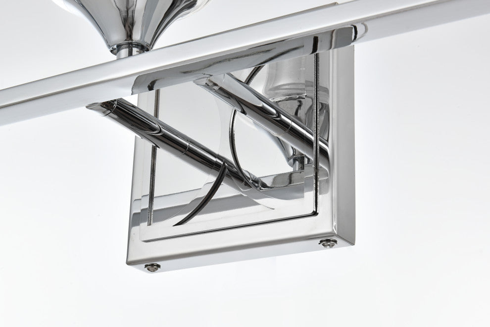 3 Light Chrome And Clear Bath Sconce