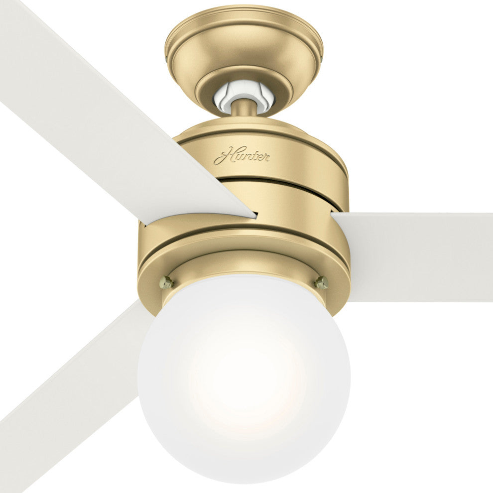 Hunter 52" Allison Modern Brass Ceiling Fan, LED Light and Remote Control