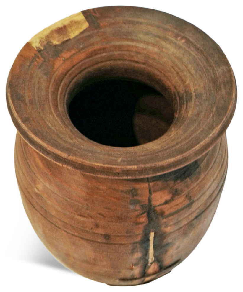 Consigned Old India Wood Pot 23