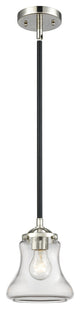Bellmont 1-Light Mini Pendant, Black Polished Nickel, Clear