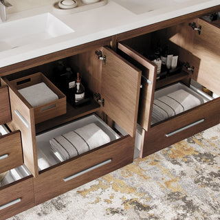 Sonora Bathroom Vanity, Rosewood, 84", Double Sink, Freestanding