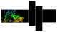 Colorful Abstract Smoke Waves, Abstract Canvas Wall Art, 60"x32", 5 panels
