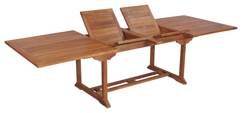 Teak Wood Italy Rectangular Double Extension Outdoor Patio Dining Table