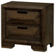 Contemporary Wood Night Stand With Felt-Lined Top Drawers, Espresso Brown