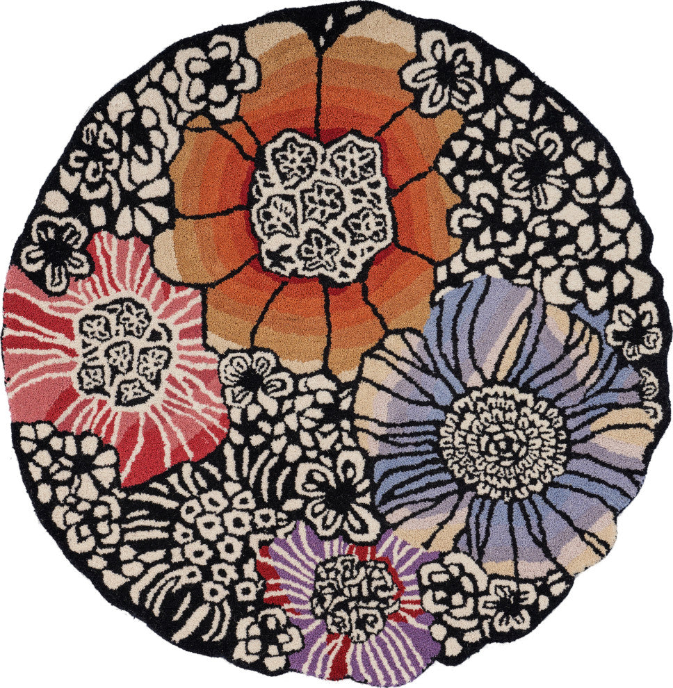 Spring Blossoms Area Rug, 4' Round