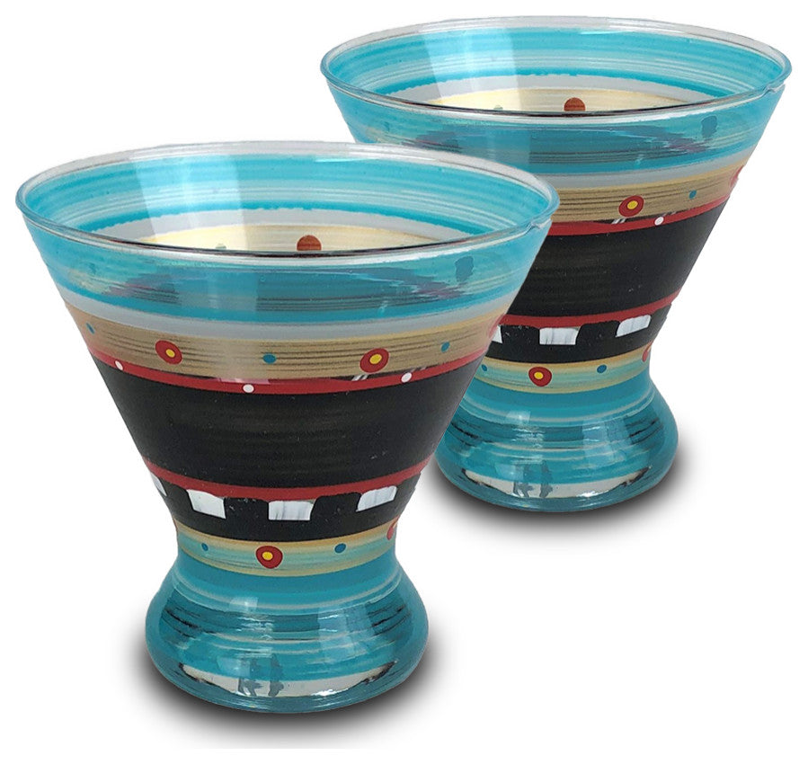 Mosaic Chalk Cosmos Glasses, Set of 2