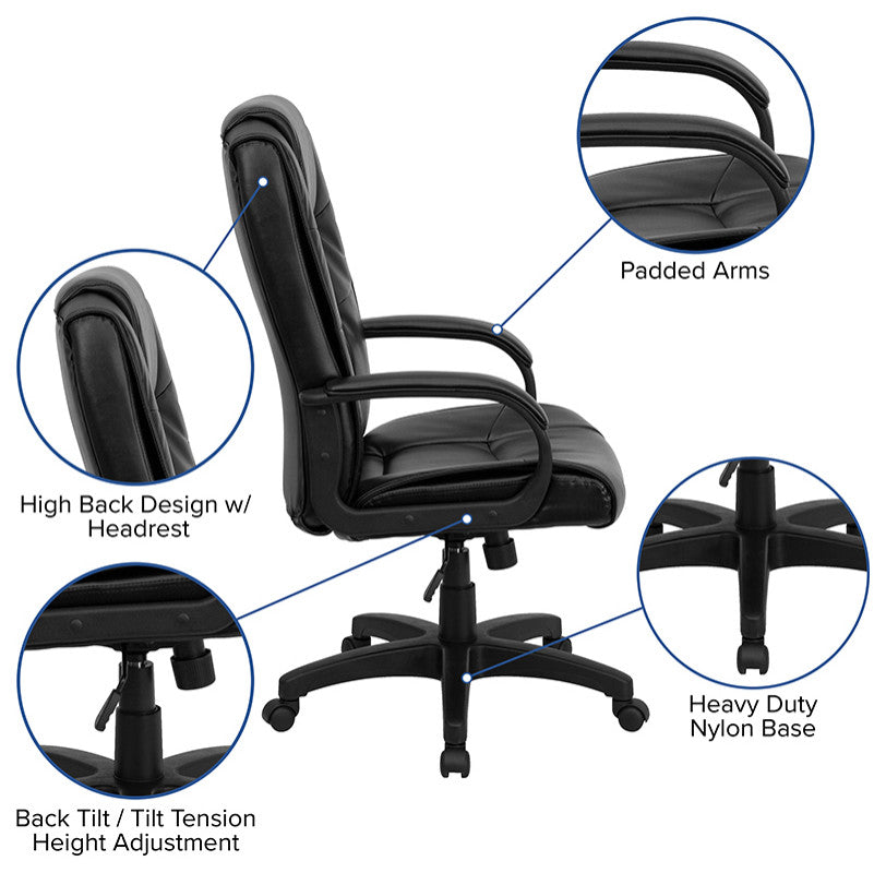 Black High Back Leather Chair