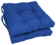 16" Solid Twill Square Tufted Chair Cushions, Set of 2, Royal Blue