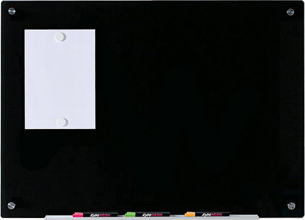 Magnetic Black Glass Dry-Erase Board Set Audio-Visual Direct, 23 5/8"x35 1/2"