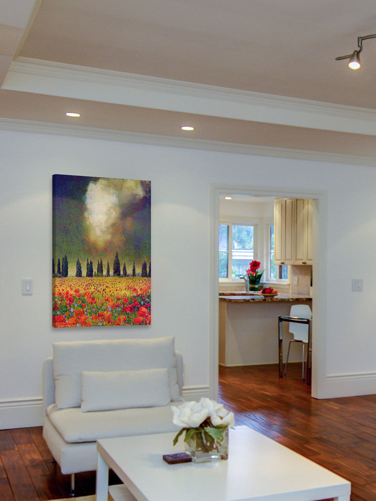 "Poppies and Poplar" Painting Print on Canvas by Chris Vest
