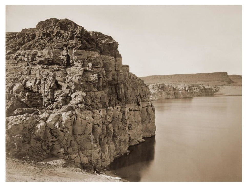 "Extrems High/Low Water, the Dalles, Columbia River, 1883" Paper Art, 26"x20"