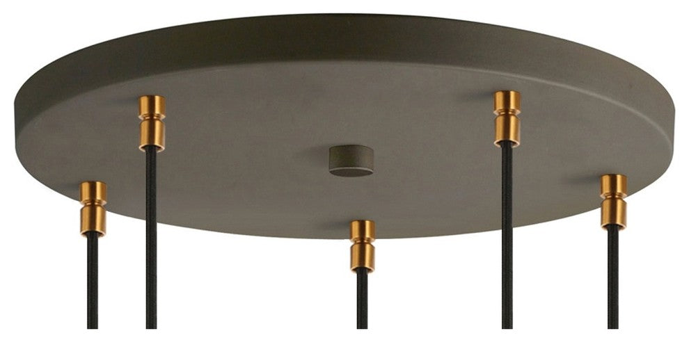 Woodbridge Lighting Jewel LED, Hexagonal Crystal, 5-Light Cluster Pendant