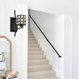 1- Light Weathered Black Armed Sconce