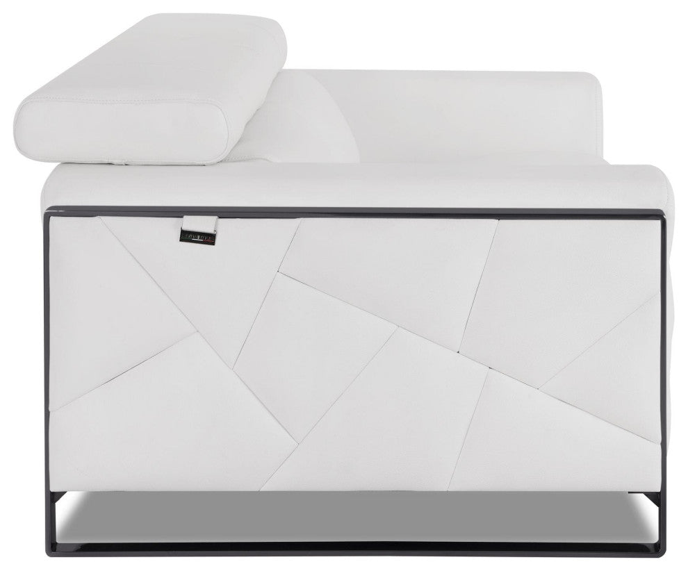 Trento Genuine Italian Leather Modern Sofa White