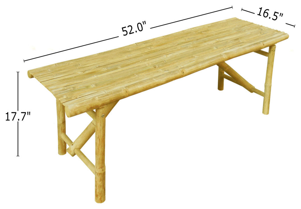 Bamboo Bench With Bamboo Slat Design