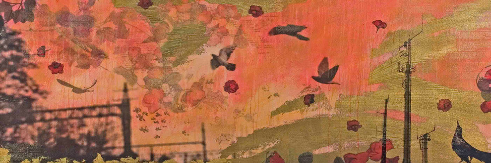 "Dancing Crow" Painting Print on Canvas by Tracy Silva Barbosa
