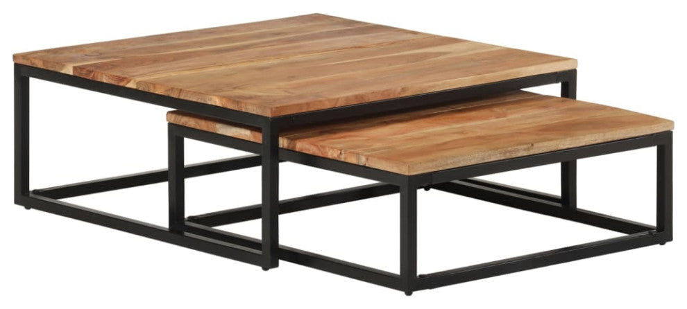 vidaXL Nesting Coffee Tables 2 pcs Solid Acacia Wood