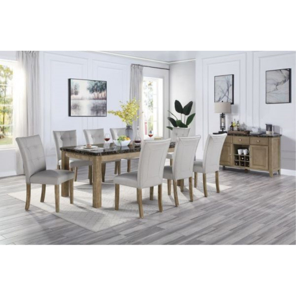 Dn00554 Side Chair, Set of 2, Gary Pu and Oak Finish, Charnell