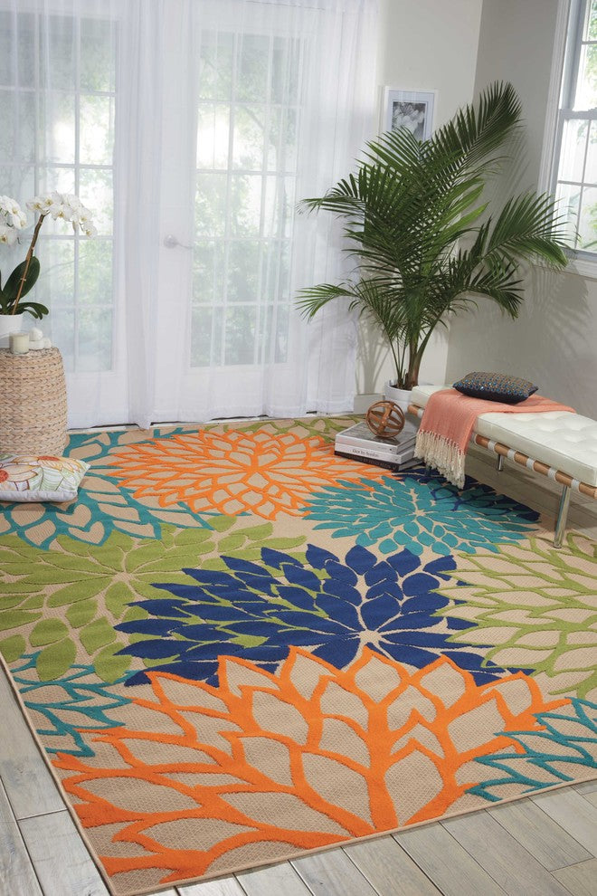 Nourison Aloha 9'6" x 13' Multicolor Tropical Area Rug