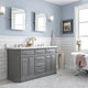 60" Palace Quartz Carrara Cashmere Gray Vanity With Polished Nickel Hardware