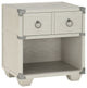 Benzara BM233001 Two Drawer Wooden Nightstand With Metal Ring Pulls, Gray