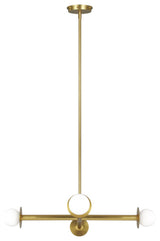 Nodes Wide Chandelier, Burnished Brass