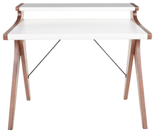 Archer Contemporary Desk, White Wood